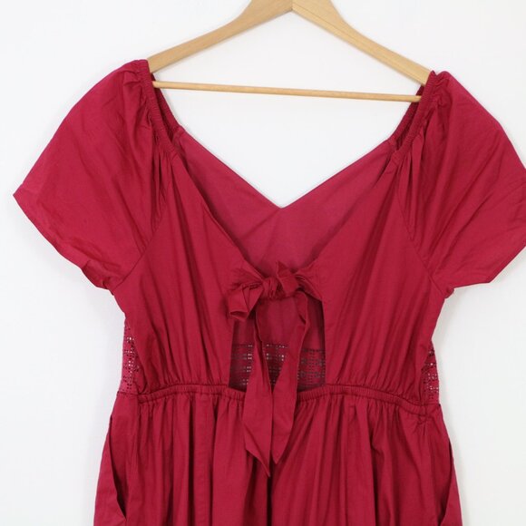 Torrid Mid Poplin Sheerwaist Dress Cherries Jubilee NWT - Picture 12 of 14